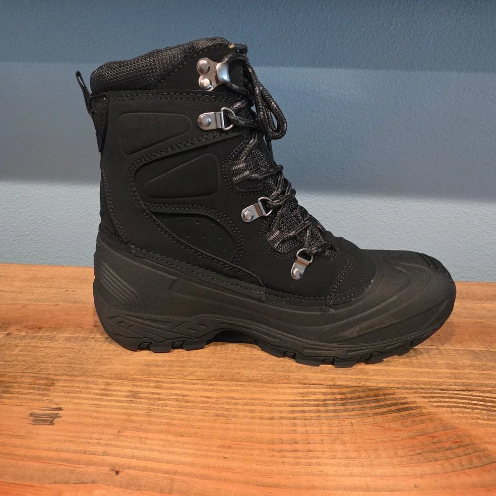 London Fog Mens Breckenridge Winter Boots Black Insulated Waterproof 8M CL30322M